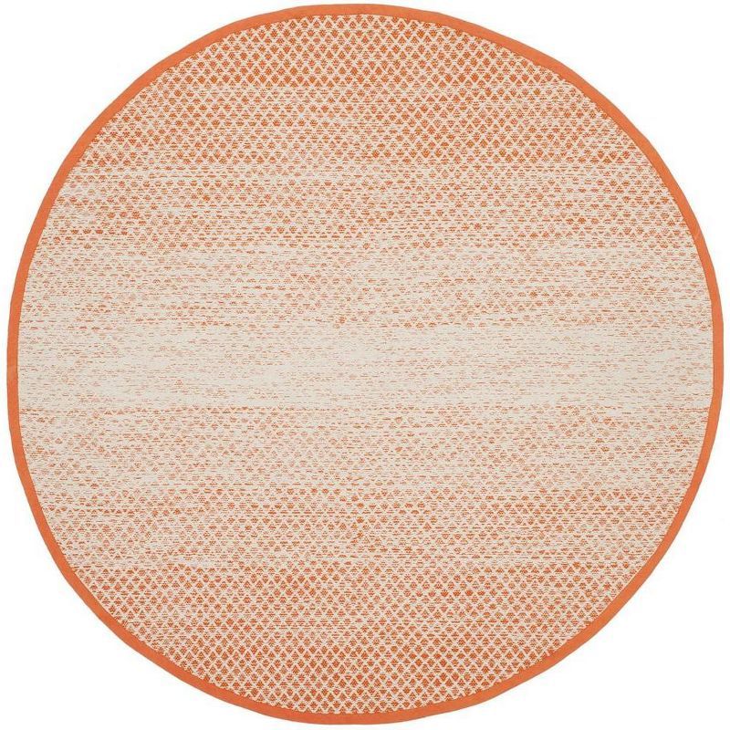 Ivory Cotton Hand-Woven Round Reversible Area Rug - 6'