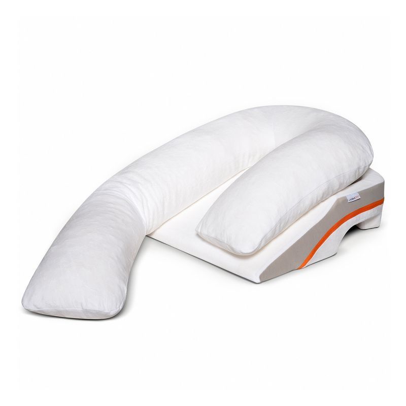 Large White Memory Foam Reflux Relief Wedge Pillow System