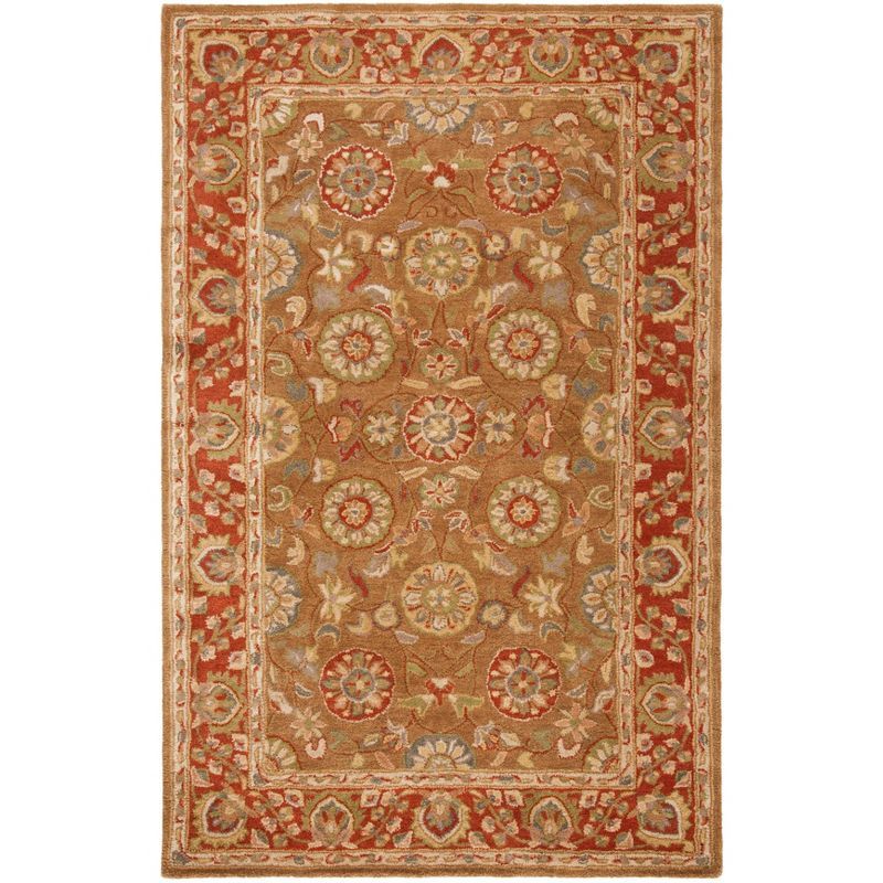 Heritage Beige and Rust Hand-Tufted Wool Area Rug