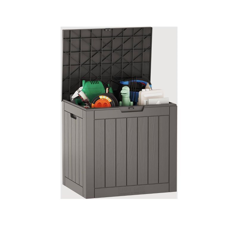 East Oak 31 Gallon Gray Lockable Resin Deck Box