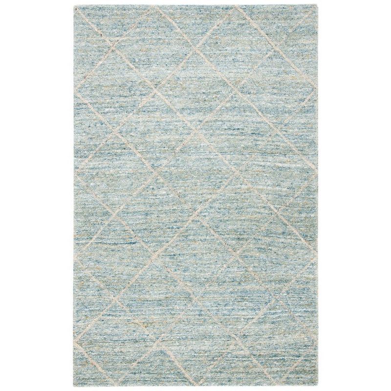 Hand-loomed Tranquility Blue Round Wool Area Rug - 59"
