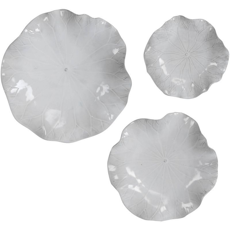 Abella White Ceramic Floral Wall Decor Set