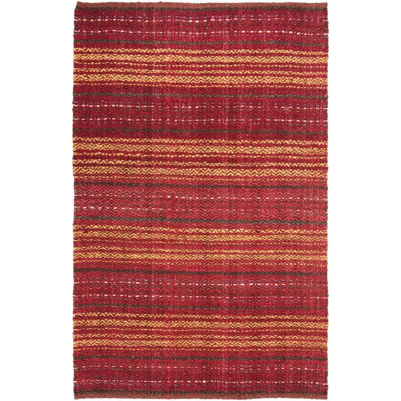 Hand-Knotted Red and Gold Easy Care Area Rug - 47"x5"