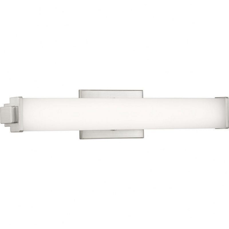 Sleek Modern 24" LED Brushed Nickel Acrylic Linear Bath Light