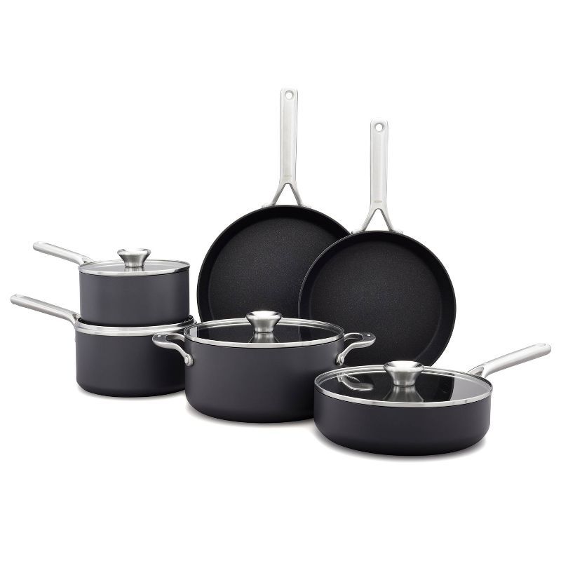 OXO 10-Piece Black Aluminum Non-Stick Cookware Set