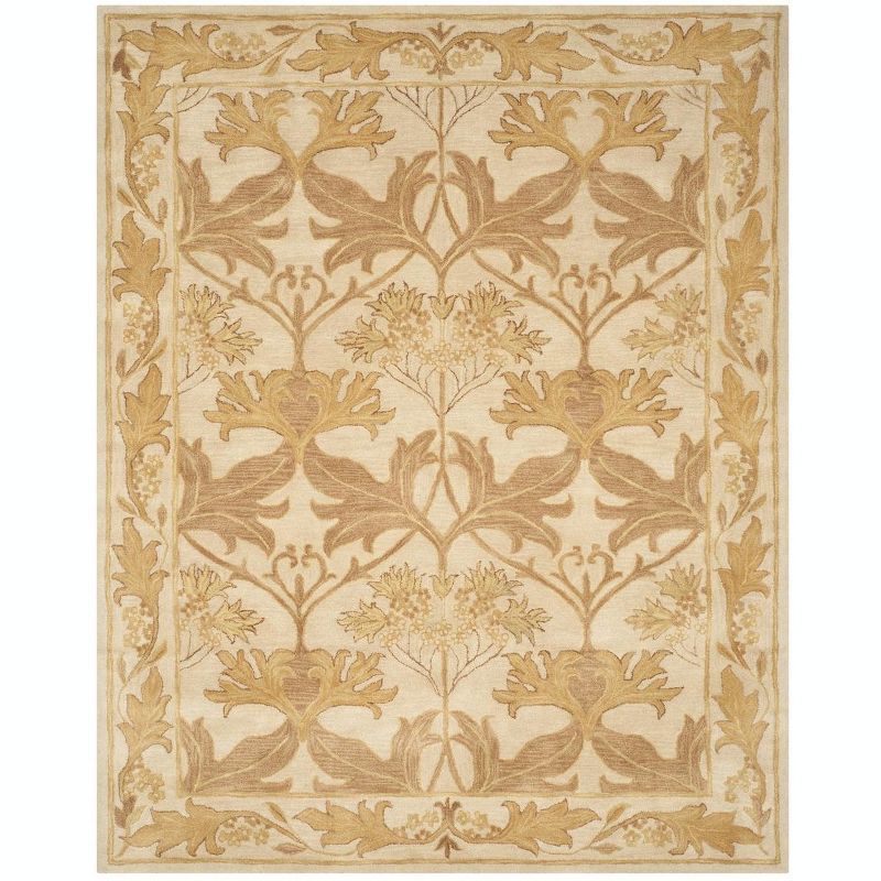 Handmade Beige and Gold Wool Tufted Area Rug