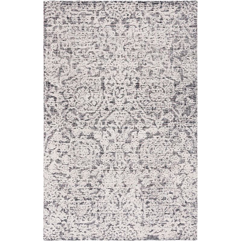 Metro Black and Ivory Hand-Tufted Wool Area Rug