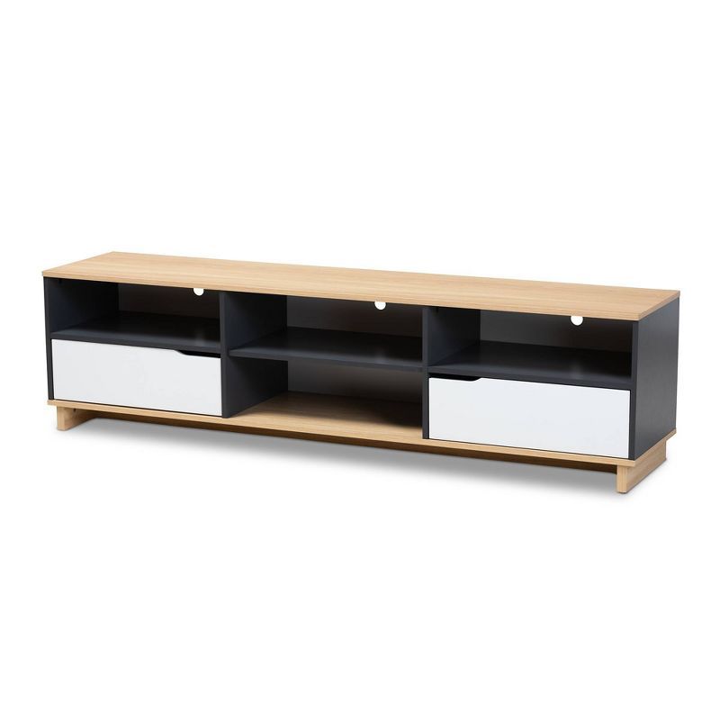 Reed White Oak and Gray 2-Drawer TV Stand