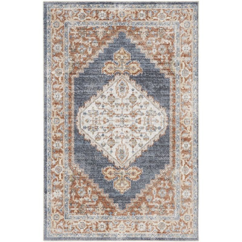 Astra Vintage Persian Orange and Denim Washable Rug