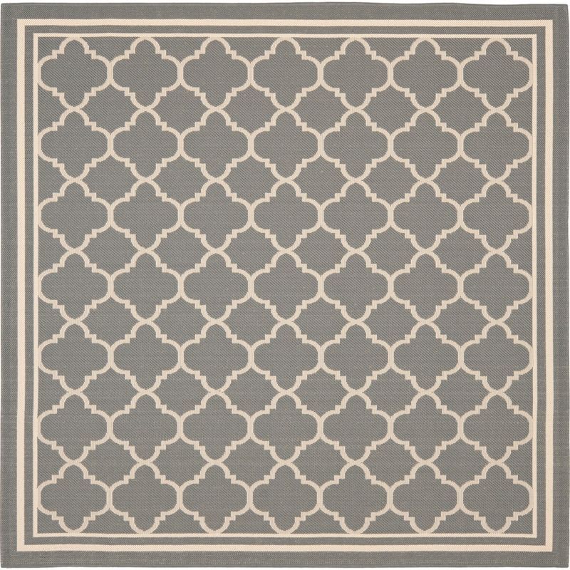Courtyard Anthracite Square Indoor/Outdoor Area Rug - Easy Care