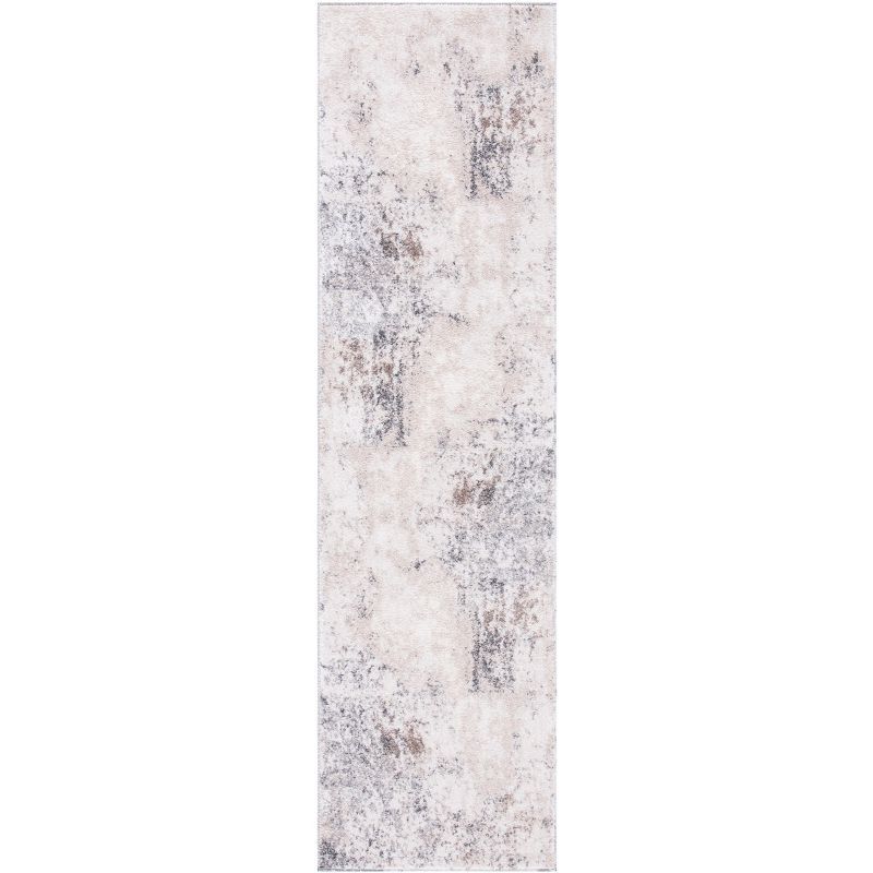 Ivory Abstract Hand-Knotted Synthetic 24" Area Rug