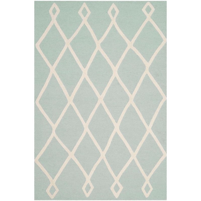 Mint and Ivory Hand-Tufted Wool Kids Area Rug 4' x 6'