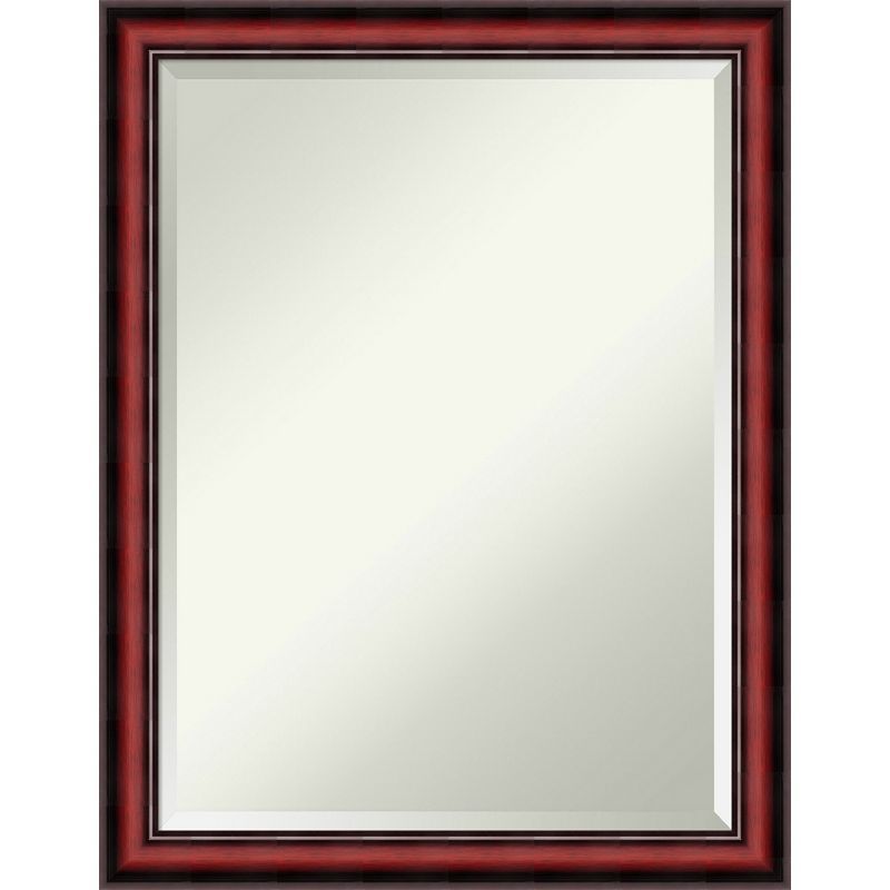 Rubino Cherry Beveled Wood Bathroom Vanity Mirror