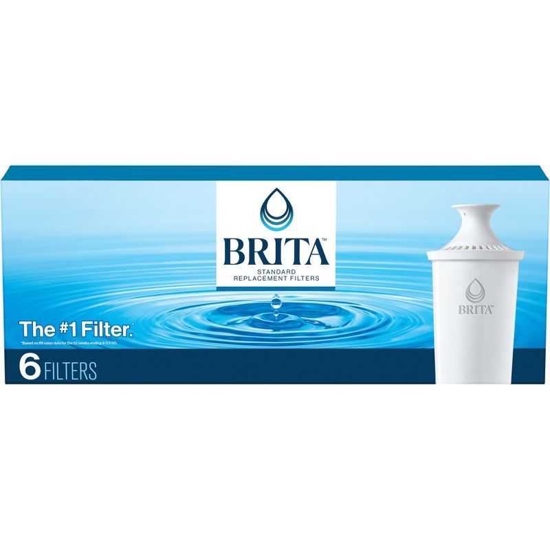 Brita White Standard Water Filter Replacements, 6-Pack