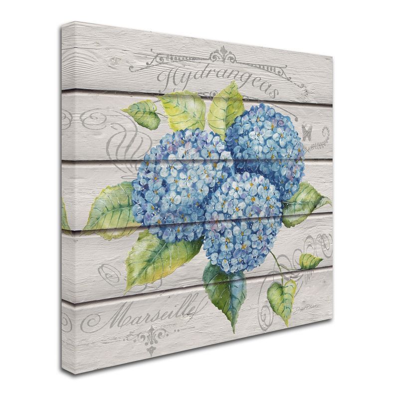 Blue Hydrangeas Floral Canvas Art for Nursery