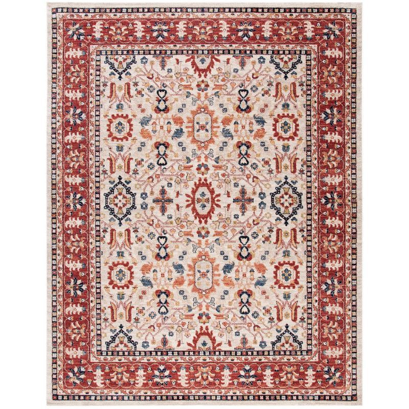 Charleston Heirloom Red/Ivory 8' x 10' Synthetic Rectangular Rug