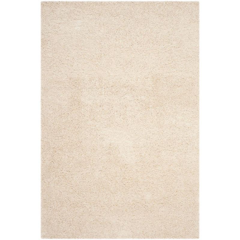 Cozy Laguna Beige 4' x 6' Plush Shag Area Rug