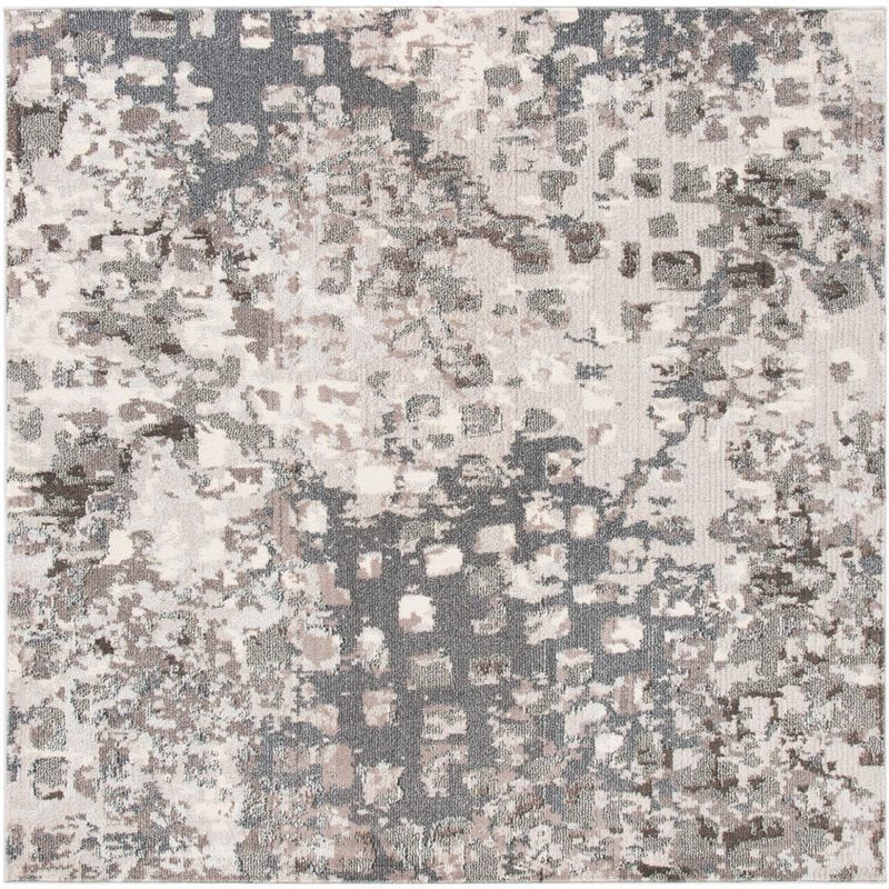 Gray and Beige Synthetic Non-slip 3' x 5' Area Rug