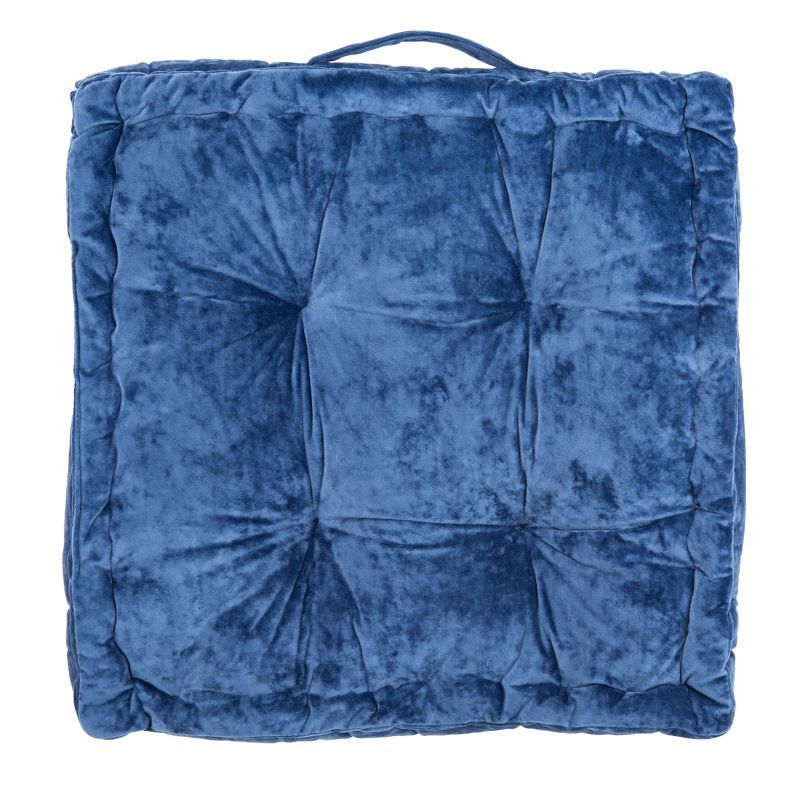 Belia 18" x 18" Blue Tufted Floor Pillow