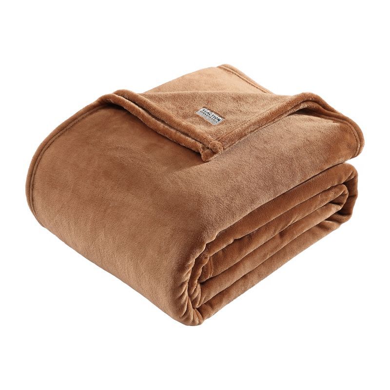 Kenneth Cole Ginger Orange Full Plush Fleece Blanket