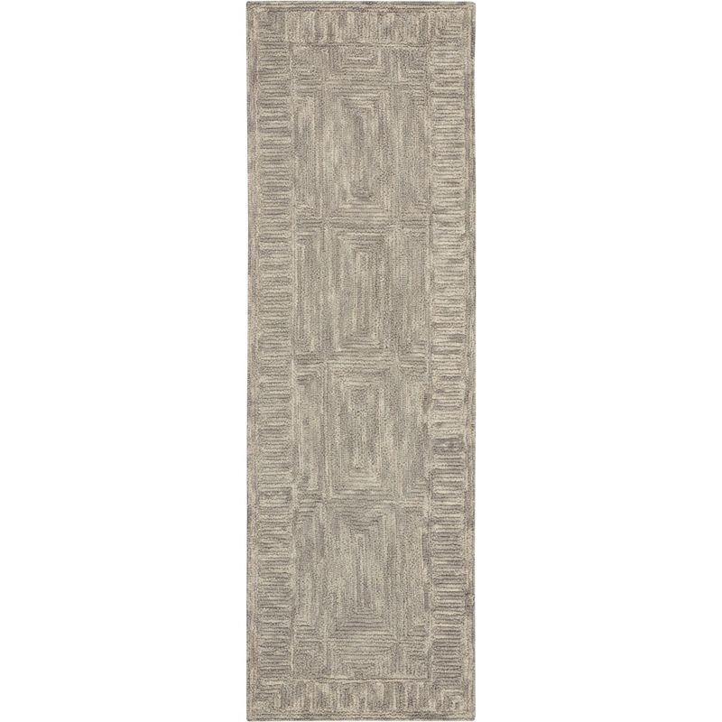Handmade Vail Modern Gray Wool 2'3" x 7'6" Area Rug