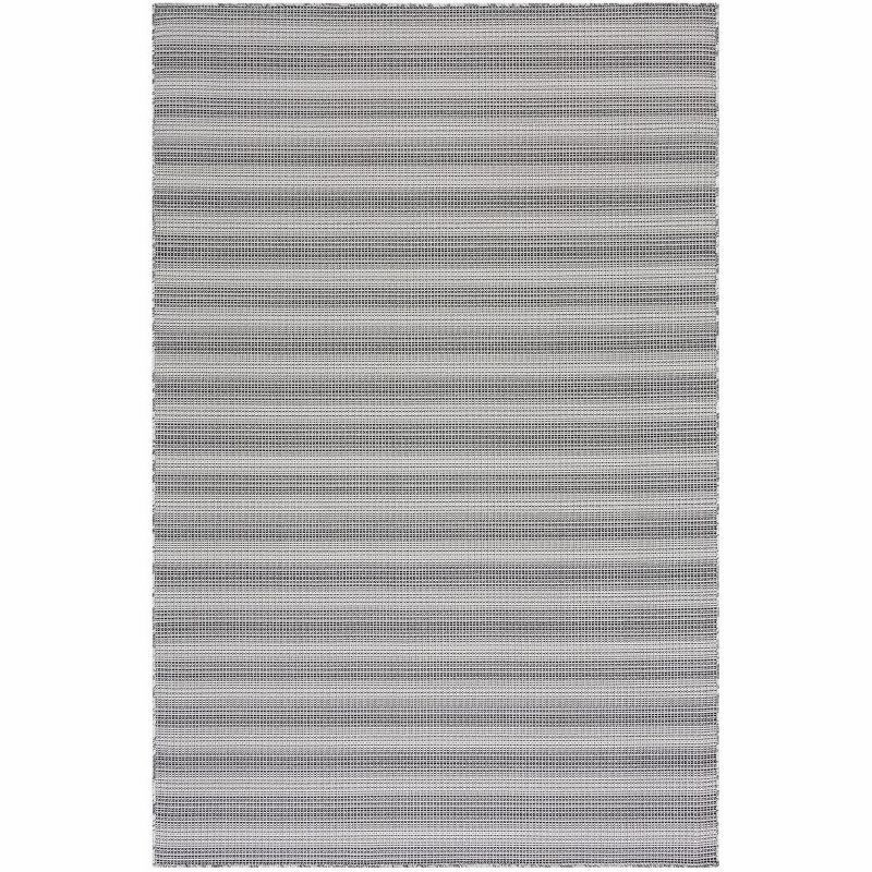 Hampton Black/Grey Hand-Knotted Wool Blend 77" Area Rug