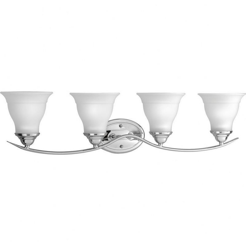 Trinity 33.25" Polished Chrome 4-Light Bath Vanity Fixture