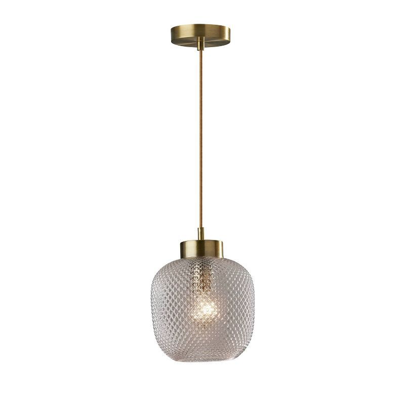 Mini Contemporary Brass & Glass Pendant Light