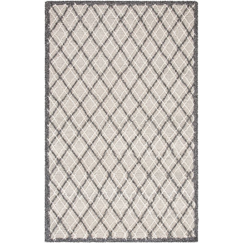 Hand-Tufted Gray and Light Gray Wool 4' x 6' Area Rug