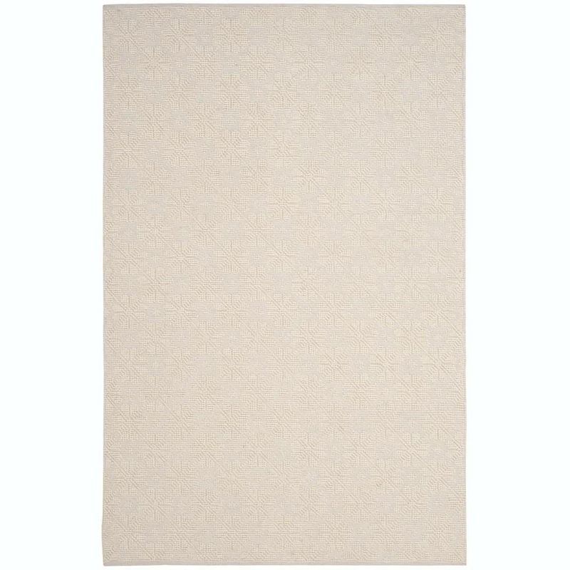 Ivory Hand-Woven Wool and Synthetic 4' x 6' Area Rug