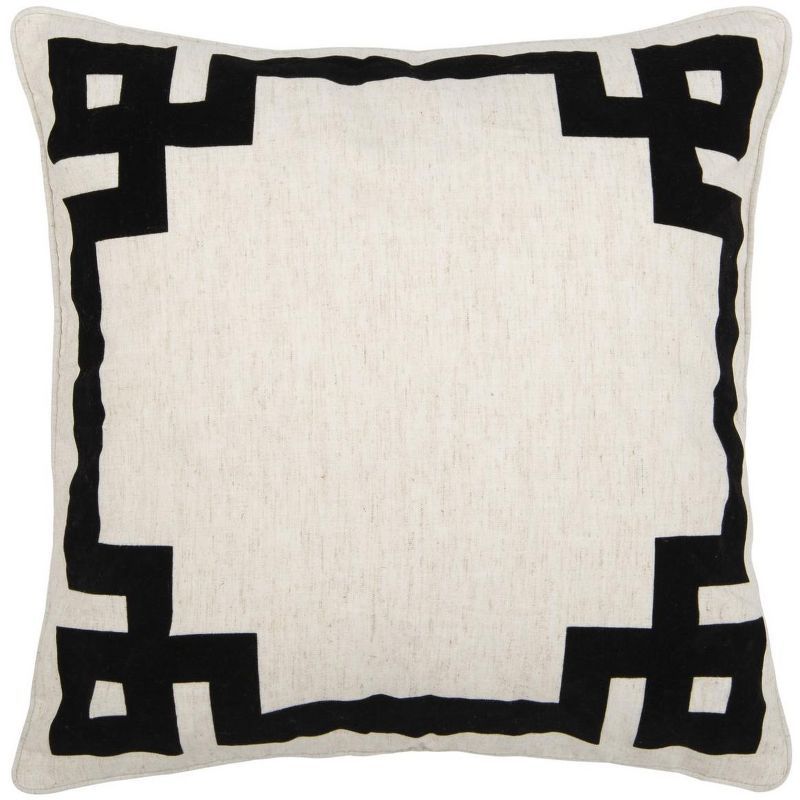 Renti 20" Cream and Black Geometric Accent Pillow