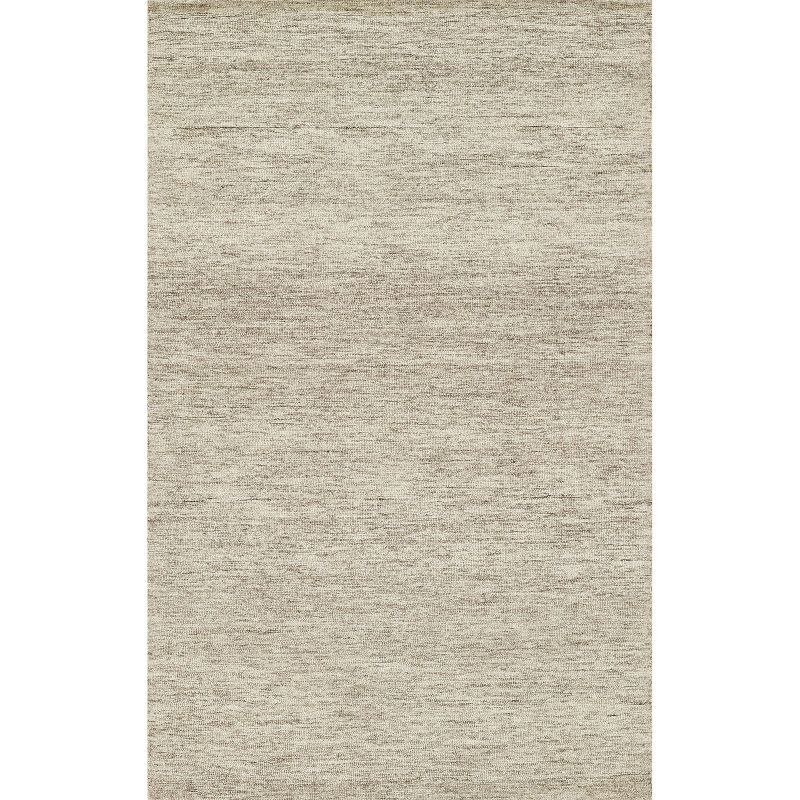 Natural Hand-Tufted Wool Rectangular Accent Rug