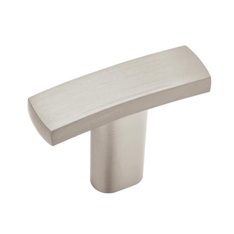 Satin Nickel Rectangular T-Bar Cabinet Knob with Mounting Hardware