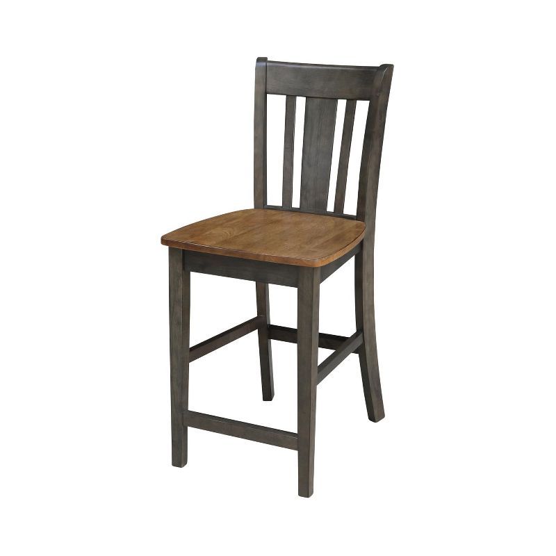 San Remo 24" Solid Wood Counterheight Stool in Hickory/Washed Coal