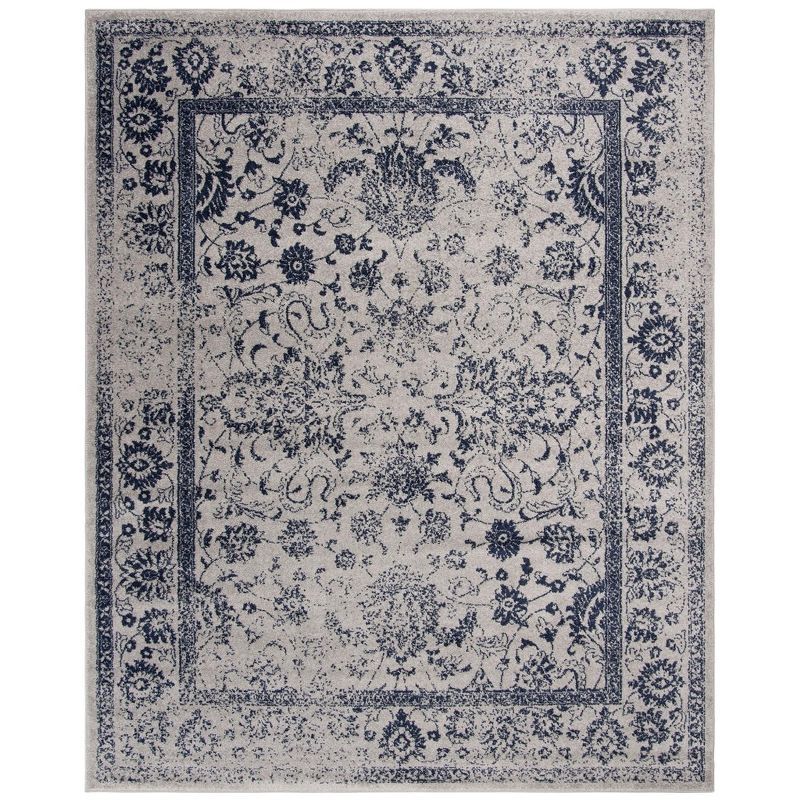 Chic Lodge Grey & Navy 8' x 10' Hand-Knotted Synthetic Area Rug