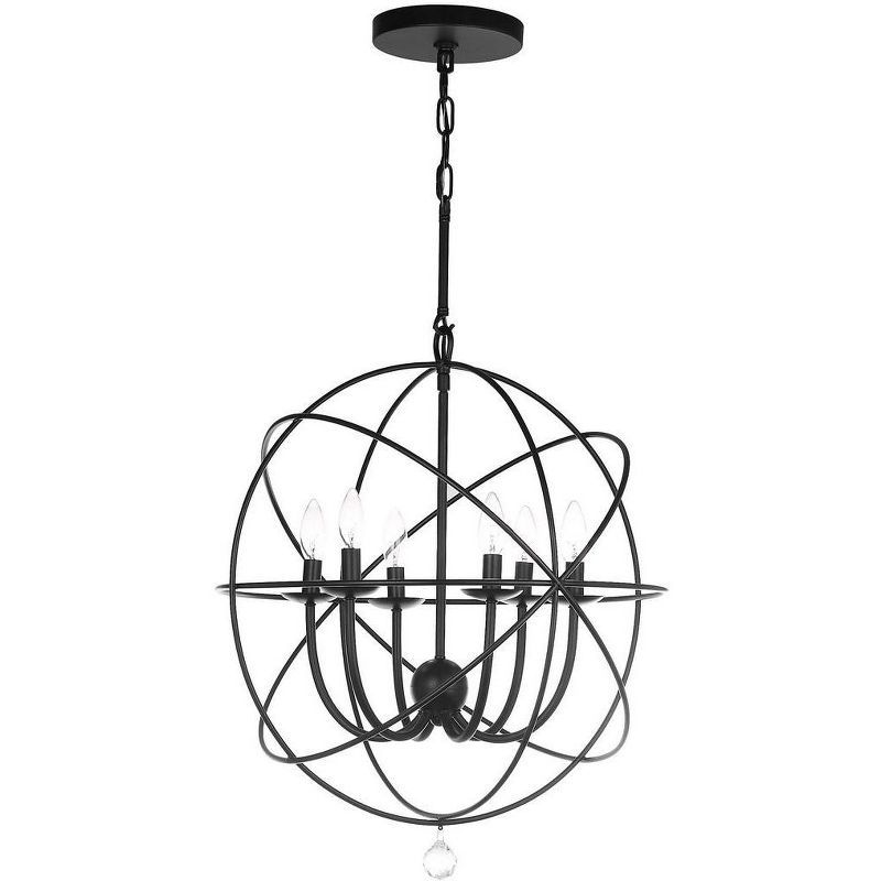 Foucault-Inspired Mini Black Metalwork Chandelier