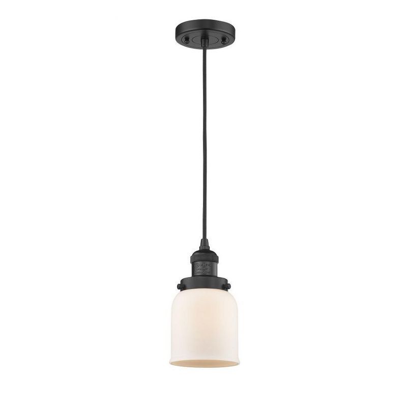 Matte Black Glass Mini Pendant Light with 10' Cord