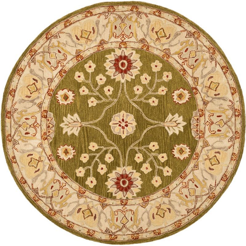 Handmade Luxe Green Wool 6' Tufted Round Rug