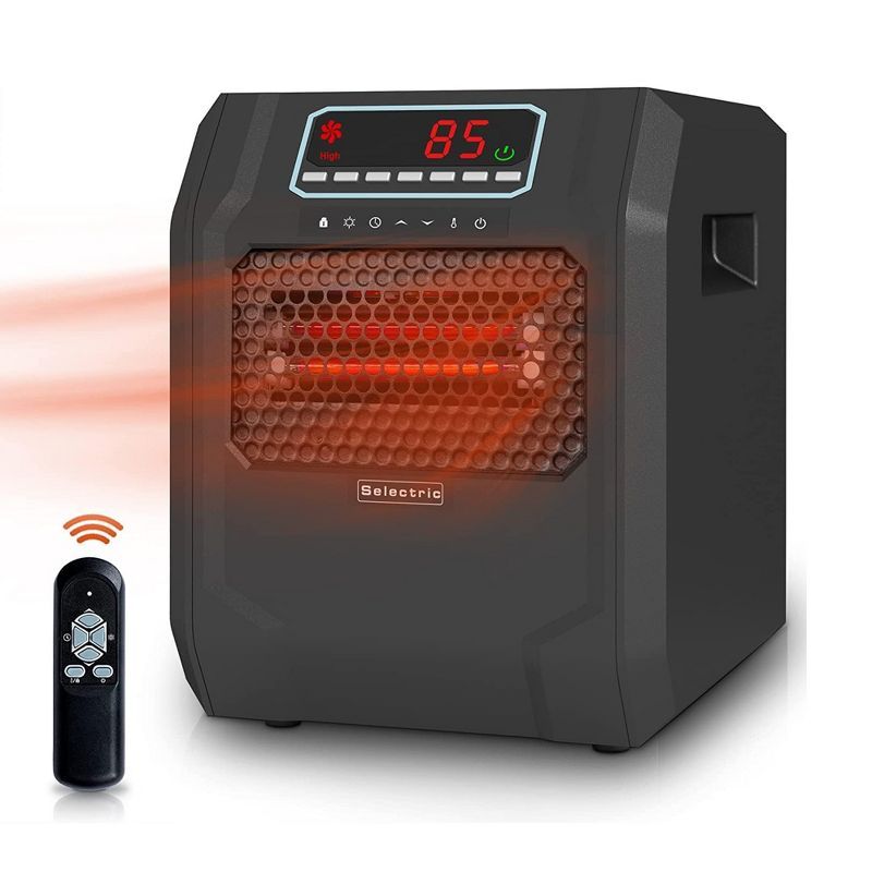 VOLTORB Black Portable Electric Space Heater with LED Display and Remote Control