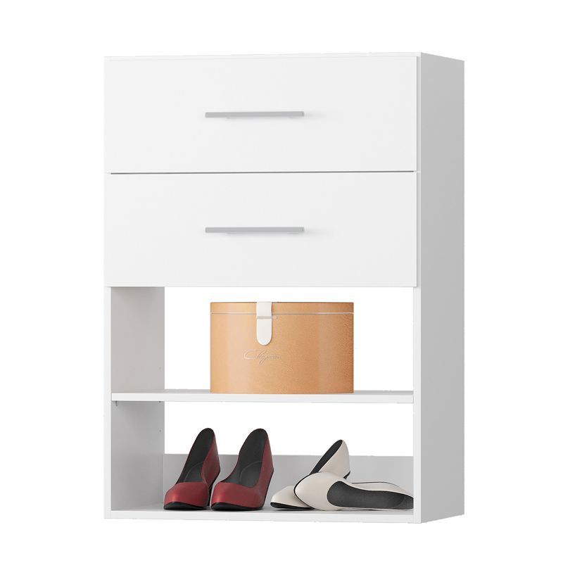25.5" White MDF Short Tower Closet Organizer with Drawers