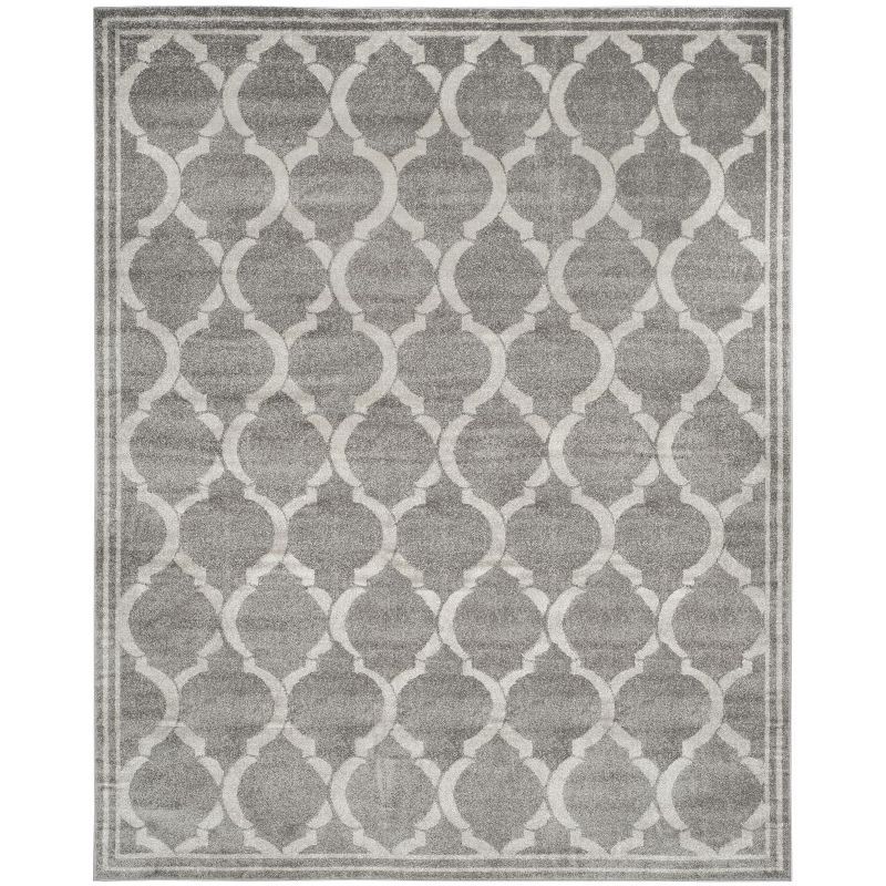 Trellis Elegance 8' x 10' Gray Synthetic Easy-Care Area Rug