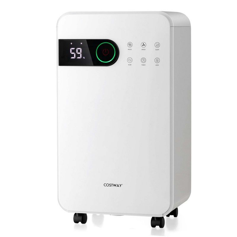 Costway White Portable 32 Pints Dehumidifier with Sleep Mode