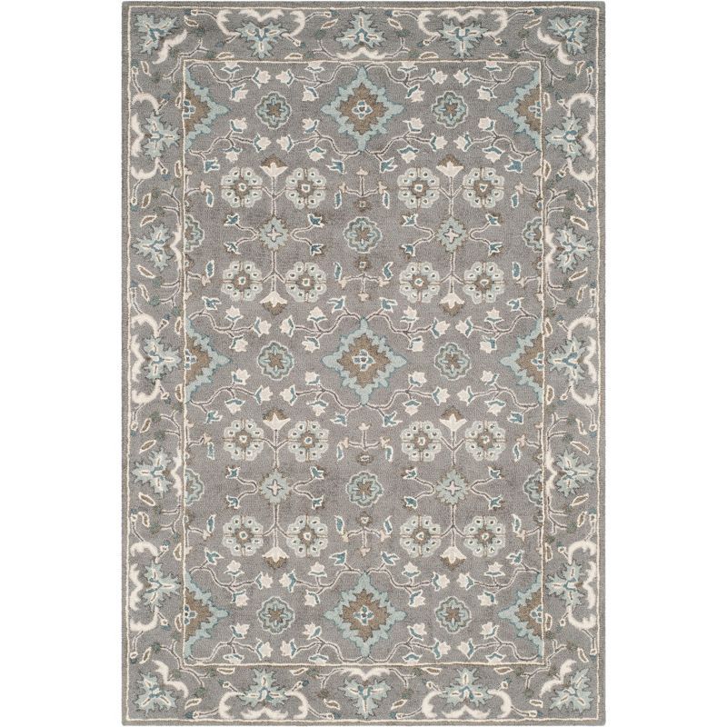 Gray Handmade Wool 4' x 6' Tufted Area Rug