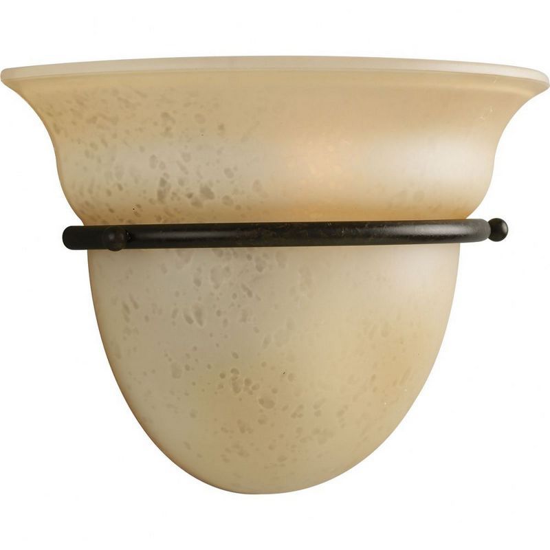 Torino Elegance Dimmable Wall Sconce in Forged Bronze with Etched White Glass