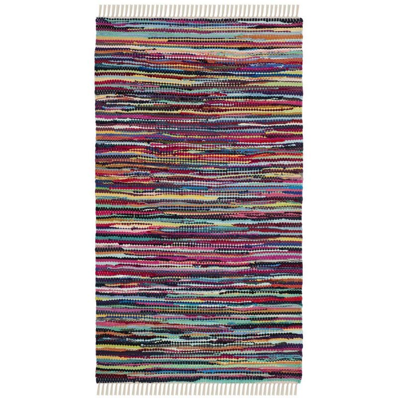 Handmade Multi Stripe Wool Cotton 2' x 3' Area Rug