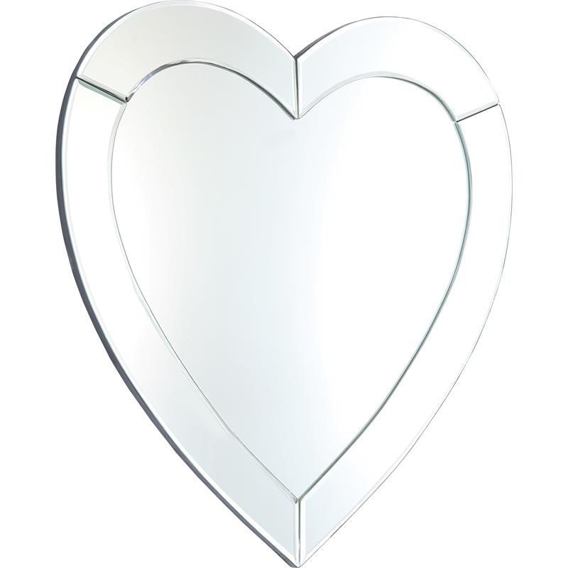 Heart Shaped Mirrored Contemporary Bathroom Wall Mirror