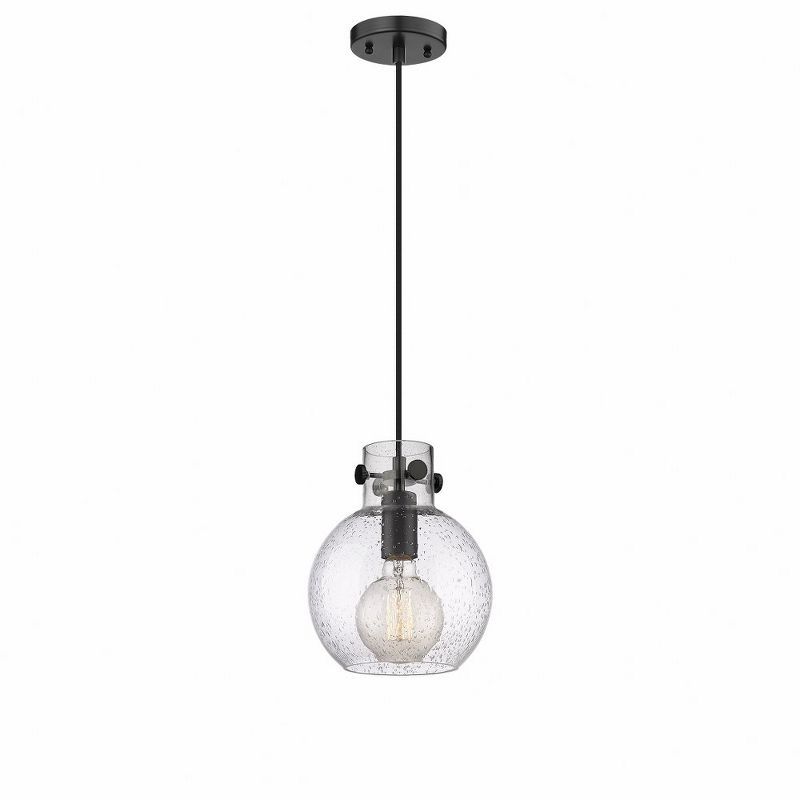 Newton Matte Black Glass Mini Globe Pendant Light