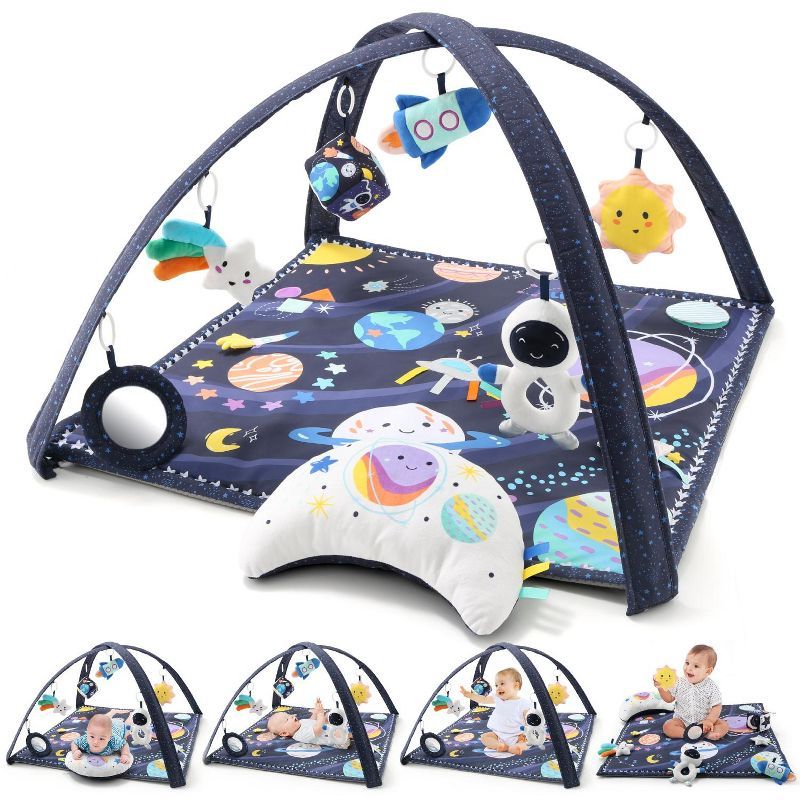 Space-Themed Multicolor 7-in-1 Baby Activity Play Gym and Mat