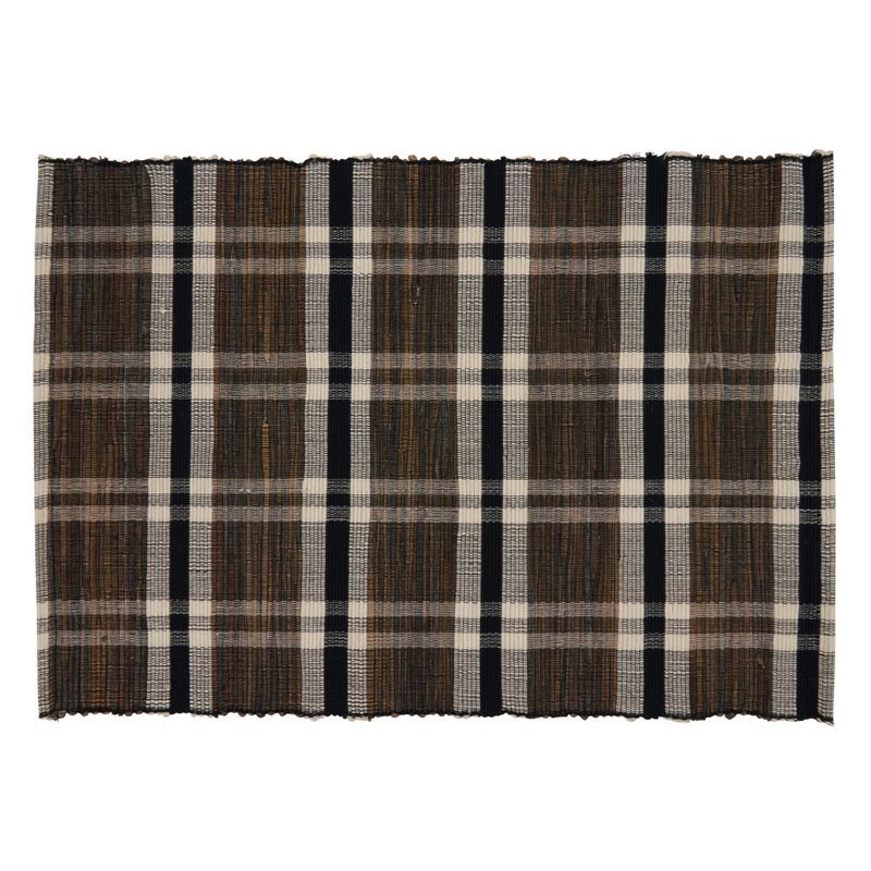 Natural Plaid Woven Water Hyacinth Placemats, Set of 4