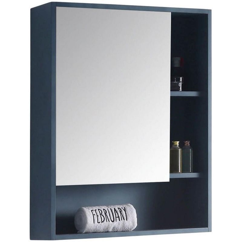 French Blue 24" Wood Medicine Cabinet with Mirror